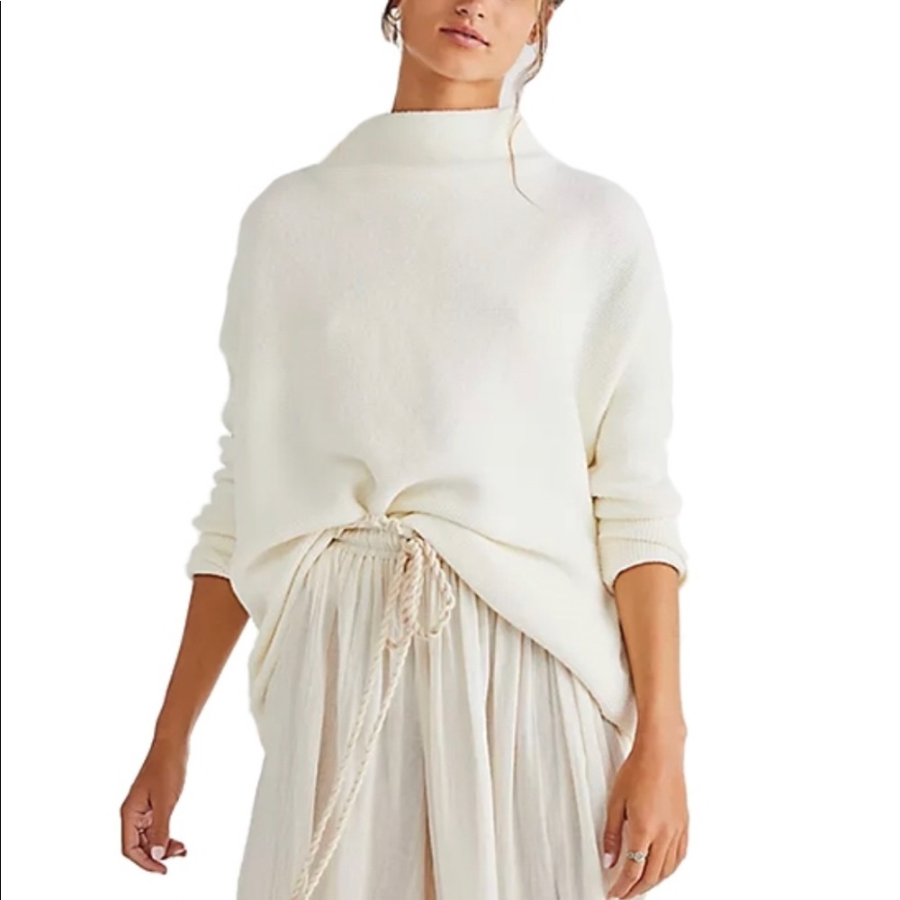 Free People Cream Crew Neck Sweater